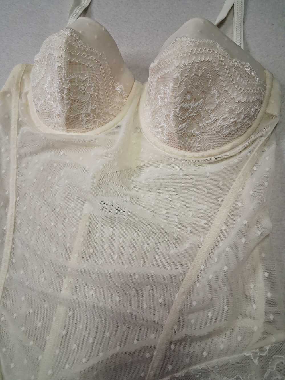 Marks & Spencer Cream Lace and Mesh Bodysuit - Picture 5 of 8
